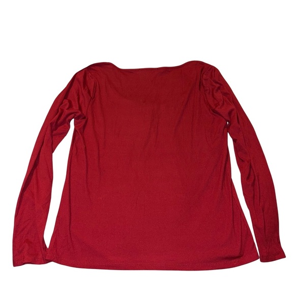 French Laundry Red Long Sleeve Top w/ Bling Buttons NWT - Picture 5 of 5